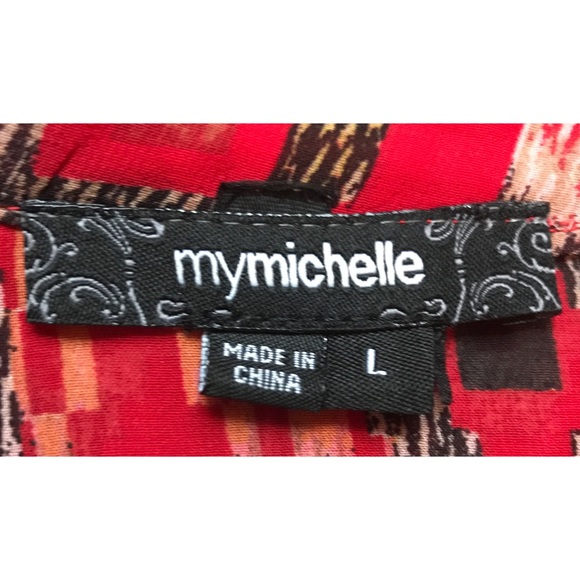 MYMICHELLE Large Red & Yellow Dress - Picture 5 of 8